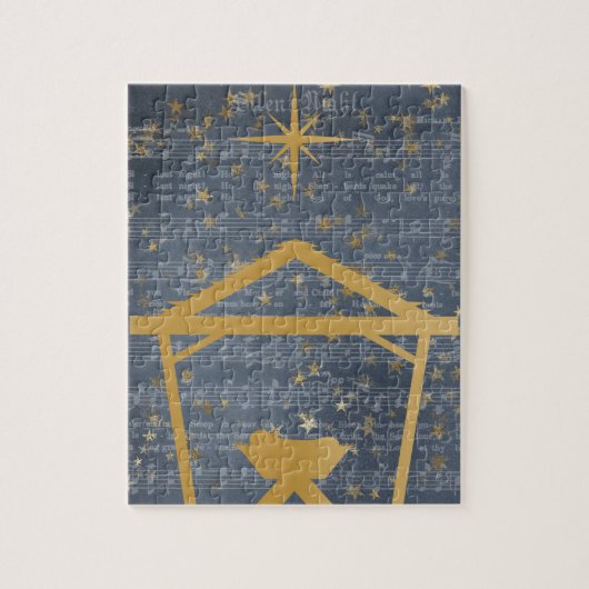 Stille Nacht Jesus in der Heiligen Geburt Puzzle (Vertikal)