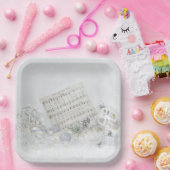 Stille Nacht Musik in Schneeflocken Pappteller (Party)