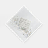 Stille Nacht Musik in Schneeflocken Serviette (Ecke)