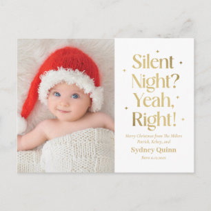 Stille Nacht Neues Baby Lustige Weihnachts-Postkar Feiertagspostkarte