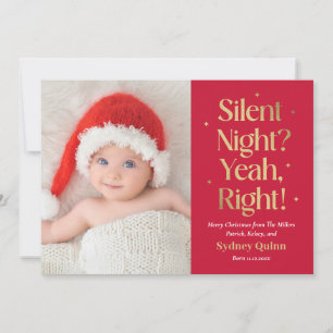 Stille Nacht Neues Baby Lustige Weihnachtskarte Feiertagskarte