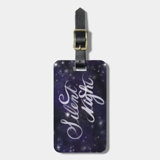 Stille Nacht - romantische Schneeszene Gepäckanhänger (Vorderseite vertikal)