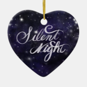 Stille Nacht - romantische Weihnachtsschneeszene Keramik Ornament