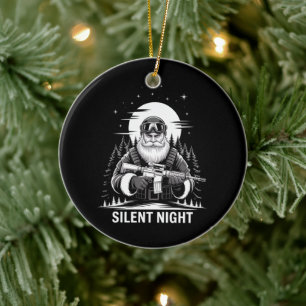 Stille Nacht Santa Weihnachten Militär Veteran  Keramik Ornament