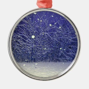 Stille Nacht Schneefall Ornament Aus Metall
