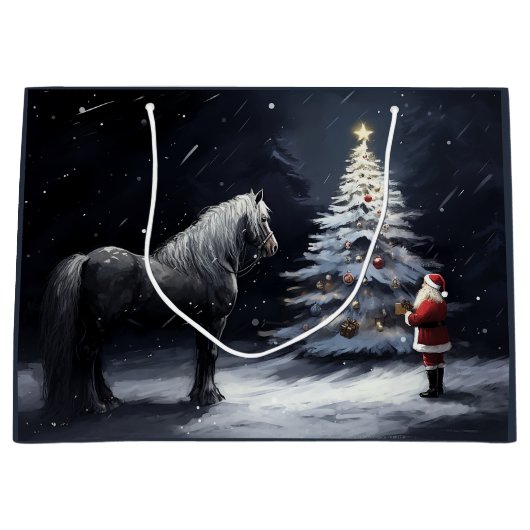 Stille Nacht - Schönes Pferd und Weihnachten Große Geschenktüte (Vorderseite)