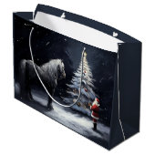 Stille Nacht - Schönes Pferd und Weihnachten Große Geschenktüte (Rückseite Schrägansicht)
