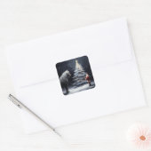 Stille Nacht - Schönes Pferd und Weihnachten Quadratischer Aufkleber (Umschlag)