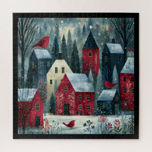 Stille Nacht Sternenklare Winterdorf Puzzle