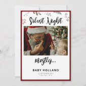 Stille Nacht Weihnachten Foto Geburtsankündigung (Vorderseite)