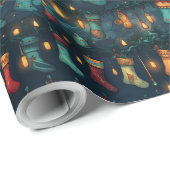 Stille Nacht Weihnachten Strümpfe Geschenkpapier (Rolleneckpunkt)