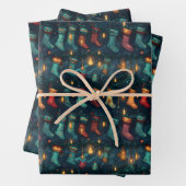 Stille Nacht Weihnachten Strümpfe Geschenkpapier Set (Beispiel)