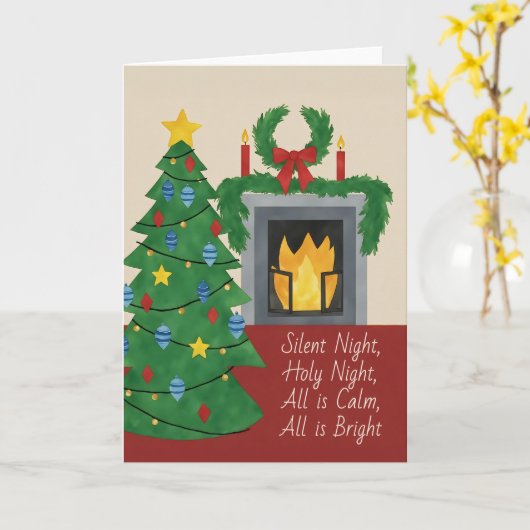 Stille Nacht Weihnachten Wasserfarbe Karte (Gelbe Blume)