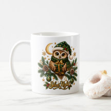 Stille Nacht Weihnachts-Eule-Feiertags-Kaffeetasse