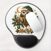 Stille Nacht Weihnachts-Eule-Gel-Mauspad