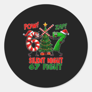 Stille Nacht Weihnachtsbaum 67 Pyjama Lustig Sechs Runder Aufkleber