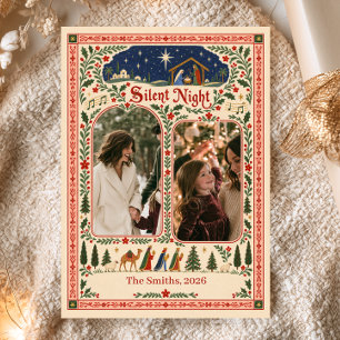 Stille Nacht Weihnachtsfoto Geburt Jesu Feiertagskarte