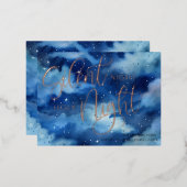 Stille Nacht Weihnachtskarte Folien Feiertagspostkarte (Vorderseite/Rückseite)