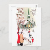 Stille Nacht, Weihnachtskirche, Vintager Urlaub Postkarte (Vorne/Hinten)