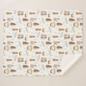 Stille Nacht Weihnachtskrippe Sherpa Blanket Sherpadecke (Vorderseite (Horizontal))