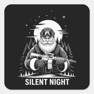 Stille Nacht Weihnachtsmann Weihnachten Militär Ve Quadratischer Aufkleber