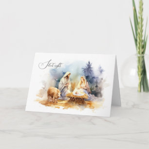 Stille Nacht Weihnachtsszene Christmas Feiertagskarte