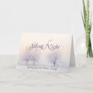 Stille Nacht Winterbäume Feiertagskarte