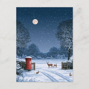 Stille Nacht Winterlandschaft Weihnachtskarte Postkarte