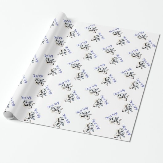 Stille Nacht Ziege Weihnachtswrapping Papier Geschenkpapier (Ungerollt)