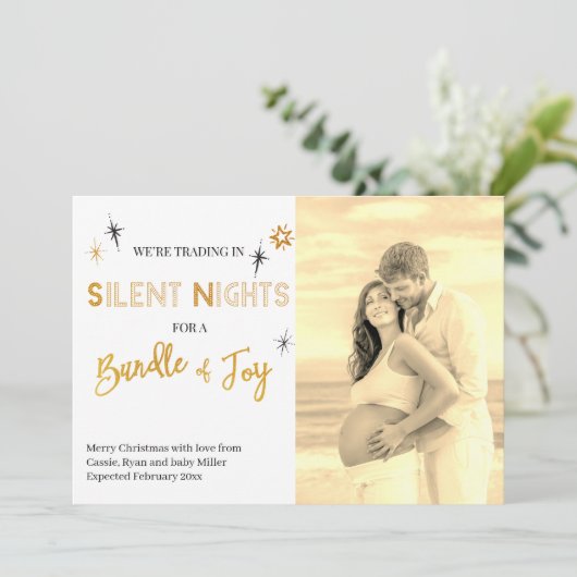 Stille Nächte Bundle des Joy Foto Schwangerschaft Ankündigung (Stehend Vorderseite)
