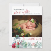 Stille Nächte für 10 Mistle Zehen Niedliche Geburt Ankündigung (Vorderseite)