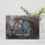 Stille Nächte für Bundle Joy Xmas 4 Fotos Urlaub Ankündigung (Stehend Vorderseite)