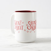 Stille Nächte Moderne Weihnachtstypografie Zweifarbige Tasse (Vorderseite Links)