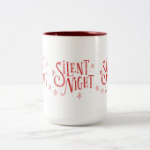 Stille Nächte Moderne Weihnachtstypografie Zweifarbige Tasse (Mittel)