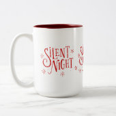 Stille Nächte Moderne Weihnachtstypografie Zweifarbige Tasse (Links)