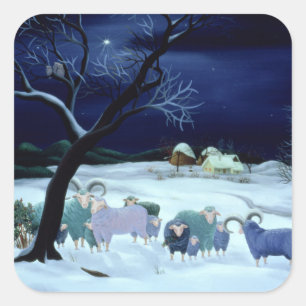 Stille Nachtheilige Nacht 1995 Quadratischer Aufkleber