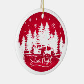 Stille Nachtschneeflocken mit Foto Keramik Ornament (Rechts)