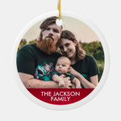 Stille Nachtschneeflocken mit Foto Keramik Ornament (Hinten)