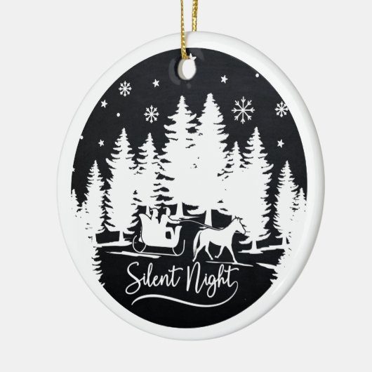 Stille Nachtschneeflocken mit Foto Keramik Ornament (Links)