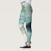 Stille Natur Wasserfarbe Bergwelt Landschaft Leggings (Links)
