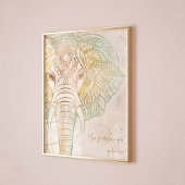 Stille neatral goldfarbene Elefantenspiritualität Poster