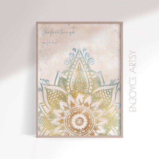 Stille neatral Ton Gold mandala spirituelle Wandku Poster