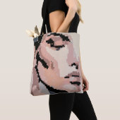 Stille Pixel-Frau mit ermutigendem Zitat Tasche (Von Nahem)