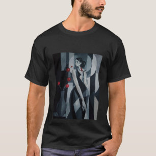 Stille Pulse Art Deco Frau Basic Dunkles T-Shirt