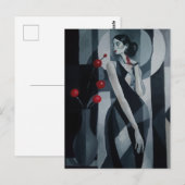 Stille Pulse Art Deco Frau Postkarte (Vorne/Hinten)