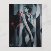 Stille Pulse Art Deco Frau Postkarte (Vorderseite)