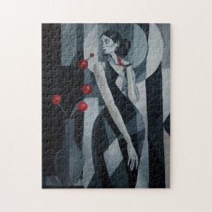 Stille Pulse Art Deco Frau Puzzle