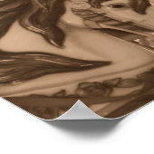 Stille Räuber Karussell Pferde in Sepia Brown Poster (Ecke)