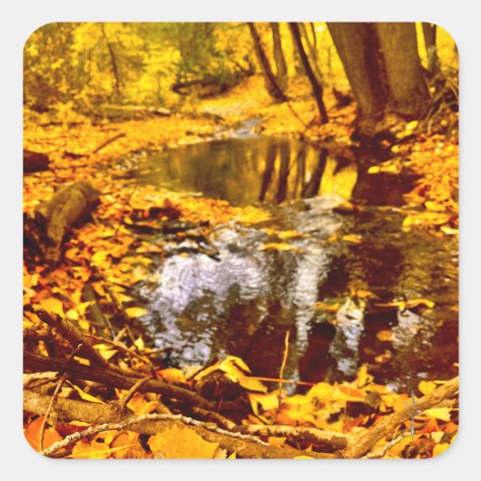 Stille Reflexion Quadratischer Aufkleber (Vorderseite)