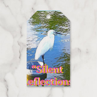 Stille Reflexionen | Weißer Silberreiher-Natur-Ges Geschenkanhänger